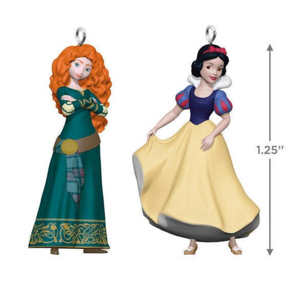 2024 Hallmark Ornament Mini Disney Princess Merida and Snow White Ornaments NIB - Picture 2 of 11